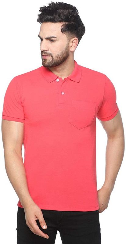 Solid Men Pink T-Shirt