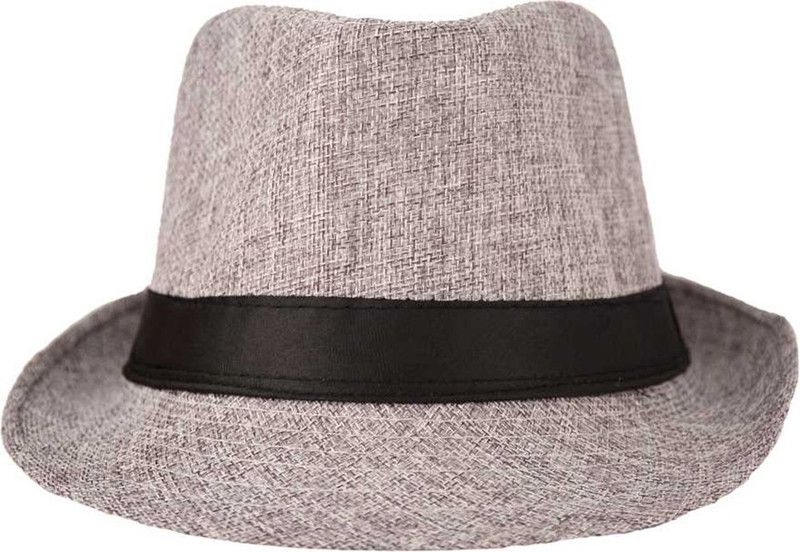 TinyTales Solid Fedora Cap  (Grey, Pack of 1)