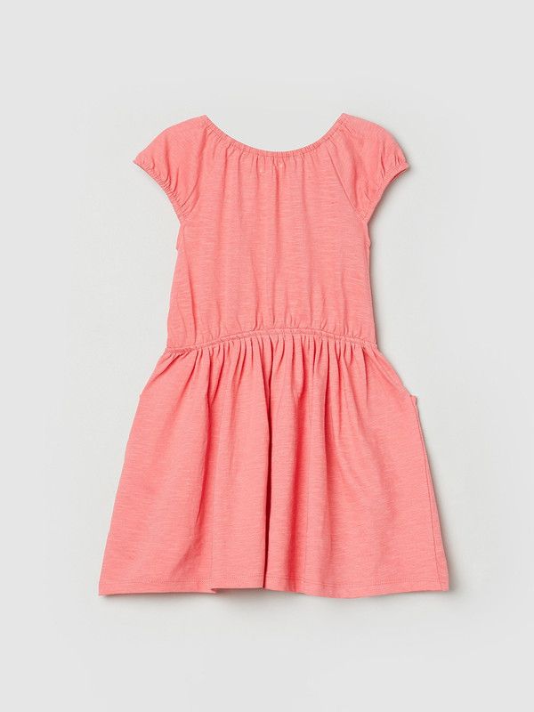 Girls Midi/Knee Length Casual Dress  (Orange, Short Sleeve)