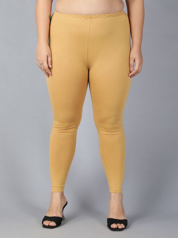 Plus Size Ankle Length Ethnic Wear Legging  (Beige, Solid)