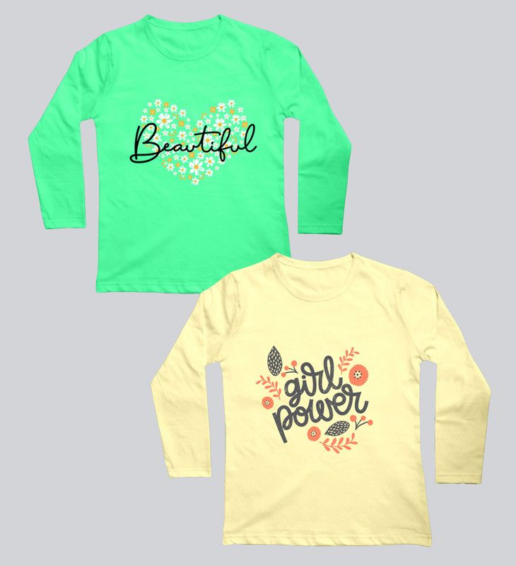 Baby Boys Typography Pure Cotton T Shirt  (Yellow, Pack of 2)