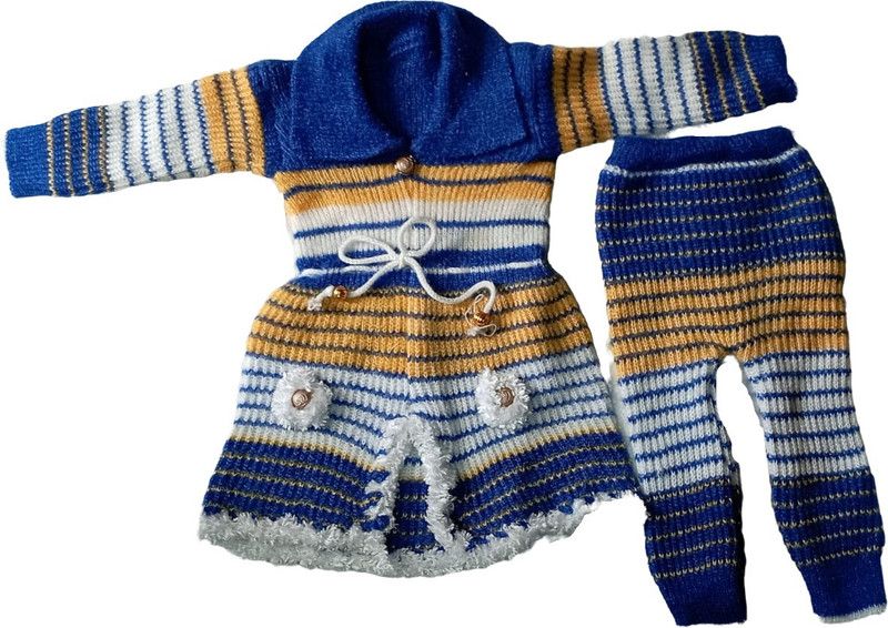 Girls Casual Sweater Pyjama  (Multicolor)