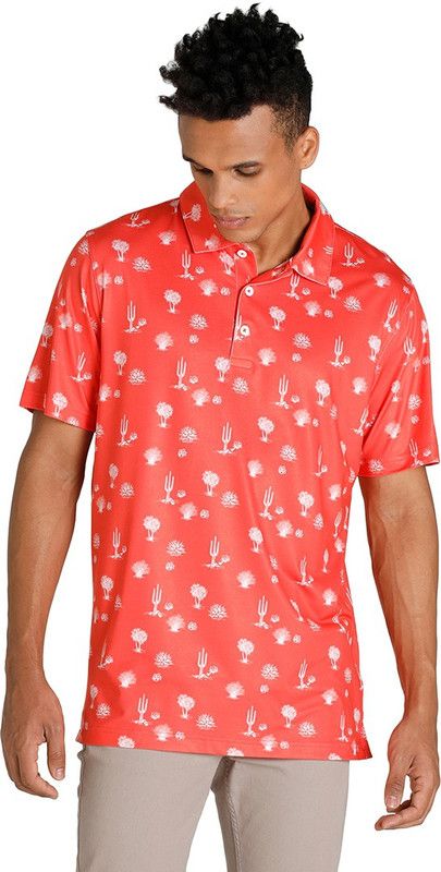 Cloudspun Conservation Polo Men Graphic Print Polo Neck Polyester Orange T-Shirt