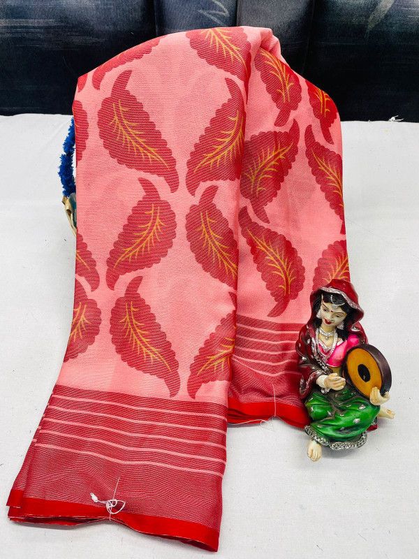 Bollywood Brasso Saree  (Red)