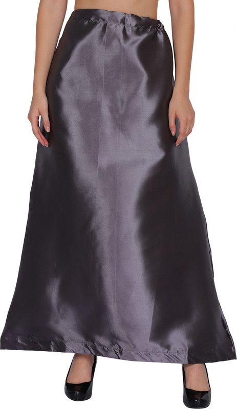 PT24-DarkGrey Satin Blend Petticoat  (Free)