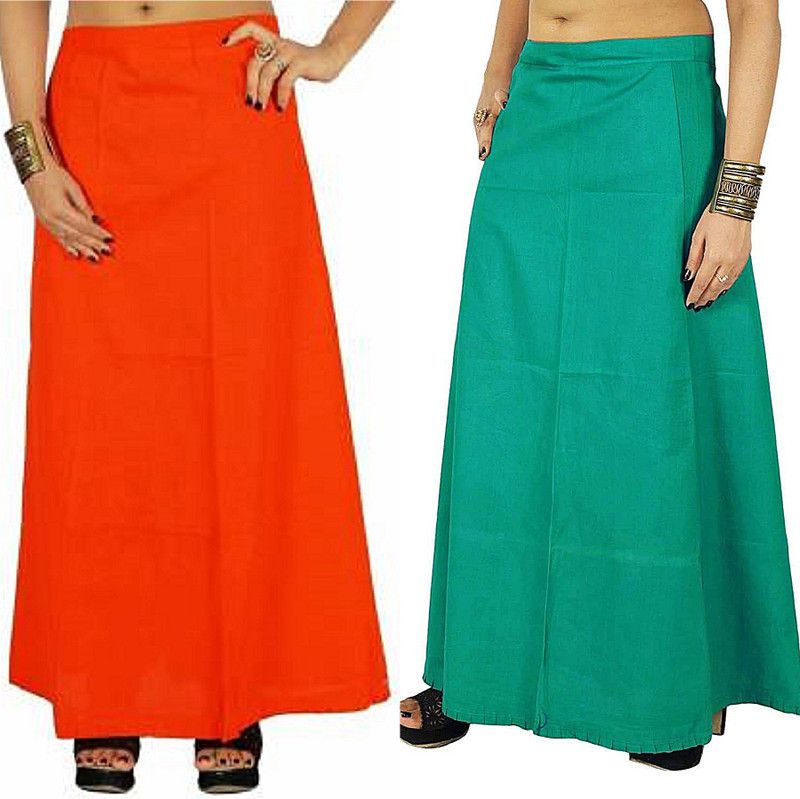 Gugaliya ORANGE-RAMA Pure Cotton Petticoat  (Medium)