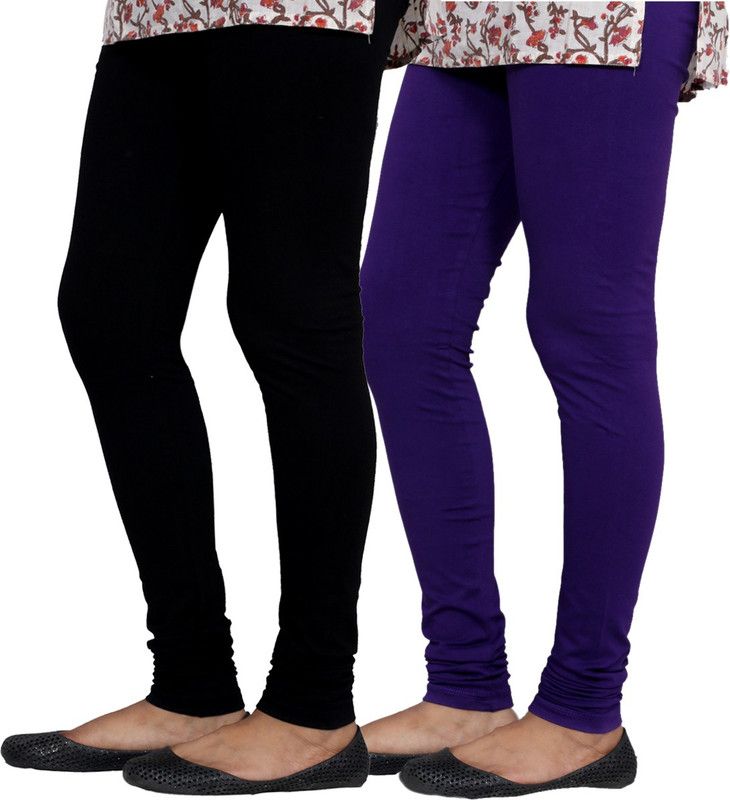 Indistar Ethnic Wear Legging  (Purple, Black, Solid)
