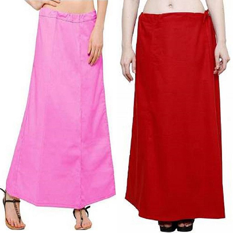 Gugaliya BABY PINK-RED Pure Cotton Petticoat  (Medium)