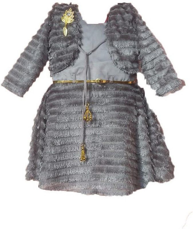 Disney Princess Midi/Knee Length Party Dress  (Grey, Full Sleeve)