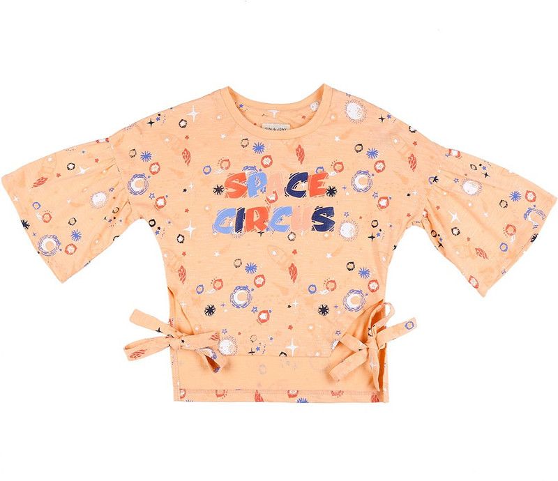 Baby Girls Casual Cotton Lycra Blend Knit Top  (Orange, Pack of 1)