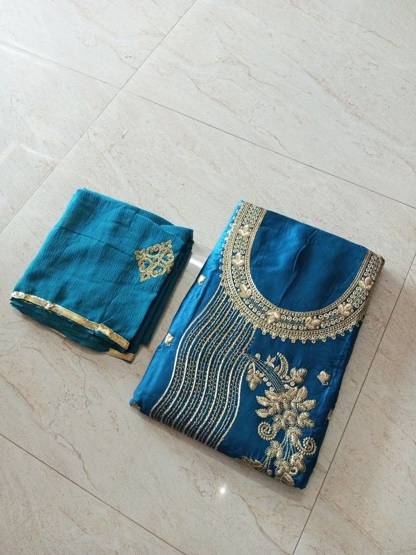 Semi Stitched Cotton Linen Salwar Suit Material Solid