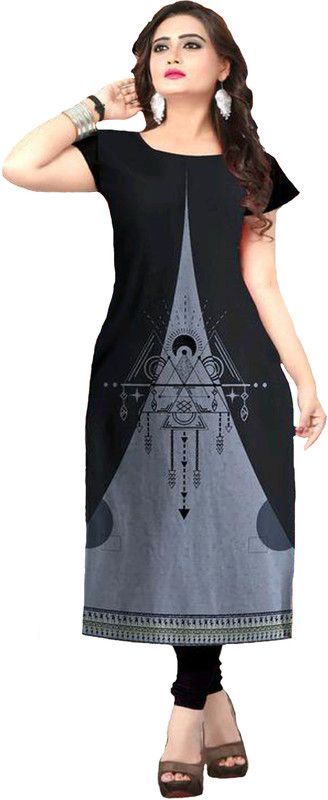 Women Colorblock Crepe A-line Kurta  (Multicolor)