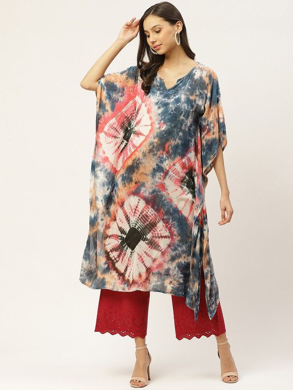 Solid Crepe Women Kaftan
