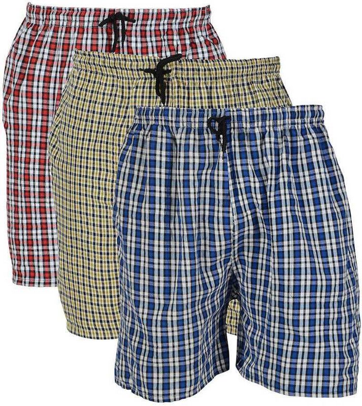 Pack of 3 Self Design Men Multicolor Regular Shorts
