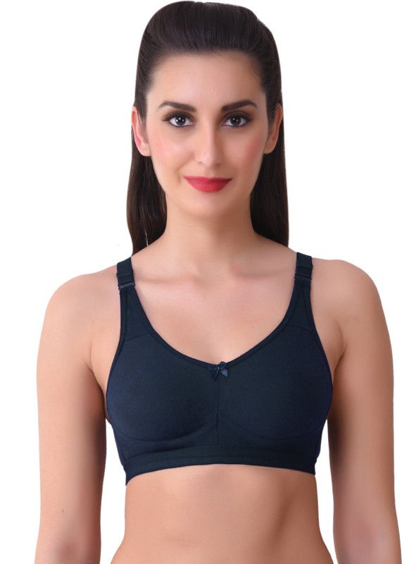 Women T-Shirt Non Padded Bra  (Dark Blue)