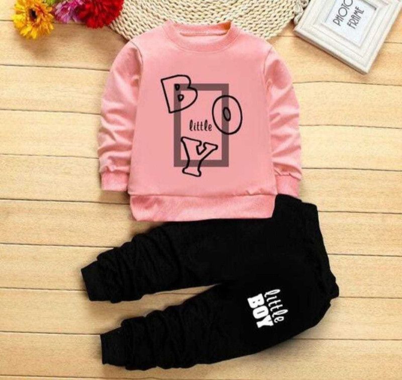 BABU TABU ENTERPRISES Baby Boys & Baby Girls Party(Festive) T-shirt Pant  (Pink)
