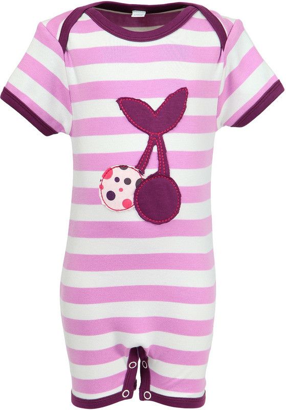 nino bambino Baby Girls Lavender And White Sleepsuit