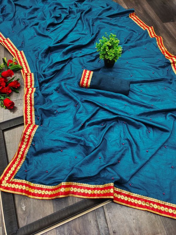 Fashion Pure Silk, Art Silk Saree  (Light Blue)