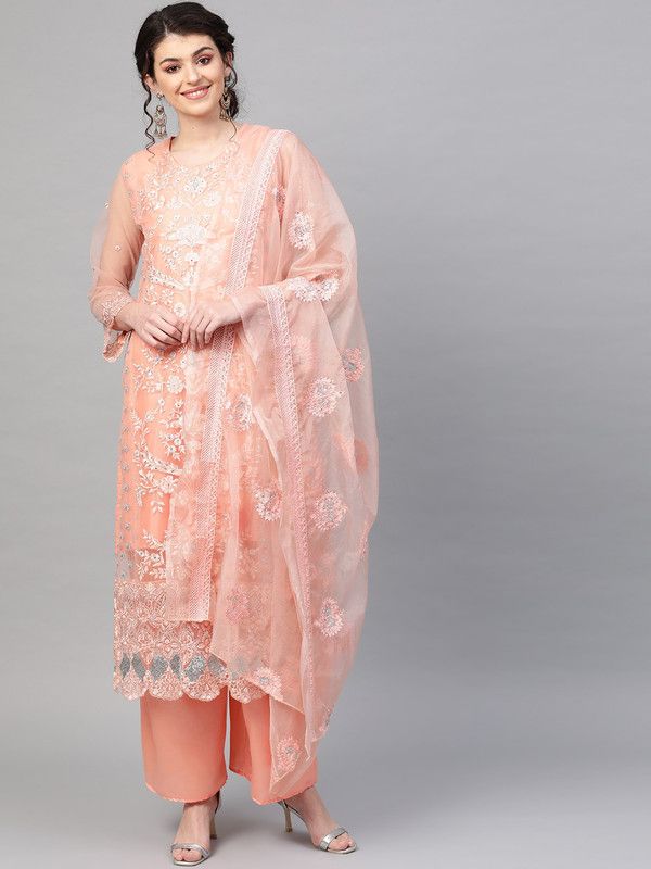 Women Net Kurta and Palazzo Set