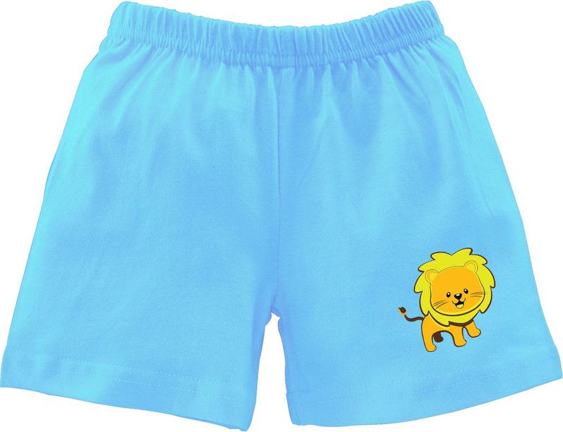 Short For Boys & Girls Casual Printed Pure Cotton  (Light Blue, Pack of 1)