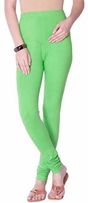 Churidar Ethnic Wear Legging  (Light Green, Solid)