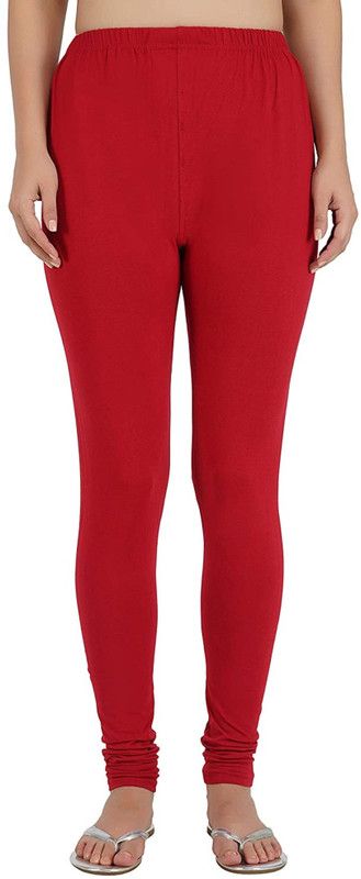 NYMEX Churidar Length Western Wear Legging  (Red, Solid)