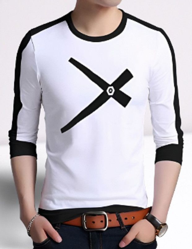 Printed Men White, Black T-Shirt