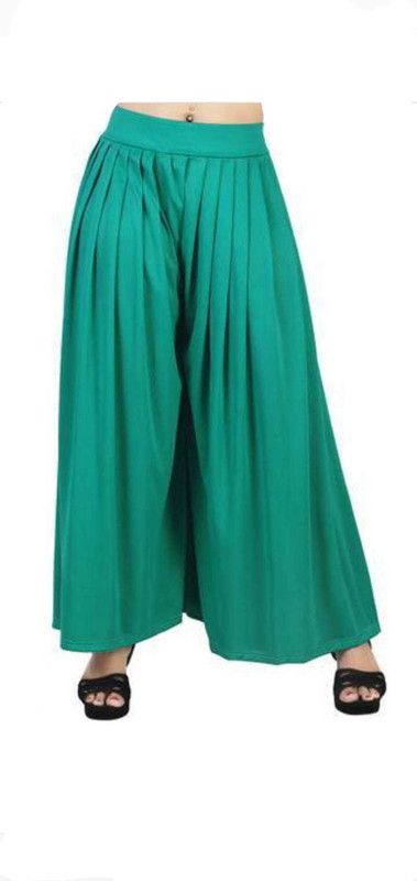 Women Relaxed Green Lycra Blend Trousers