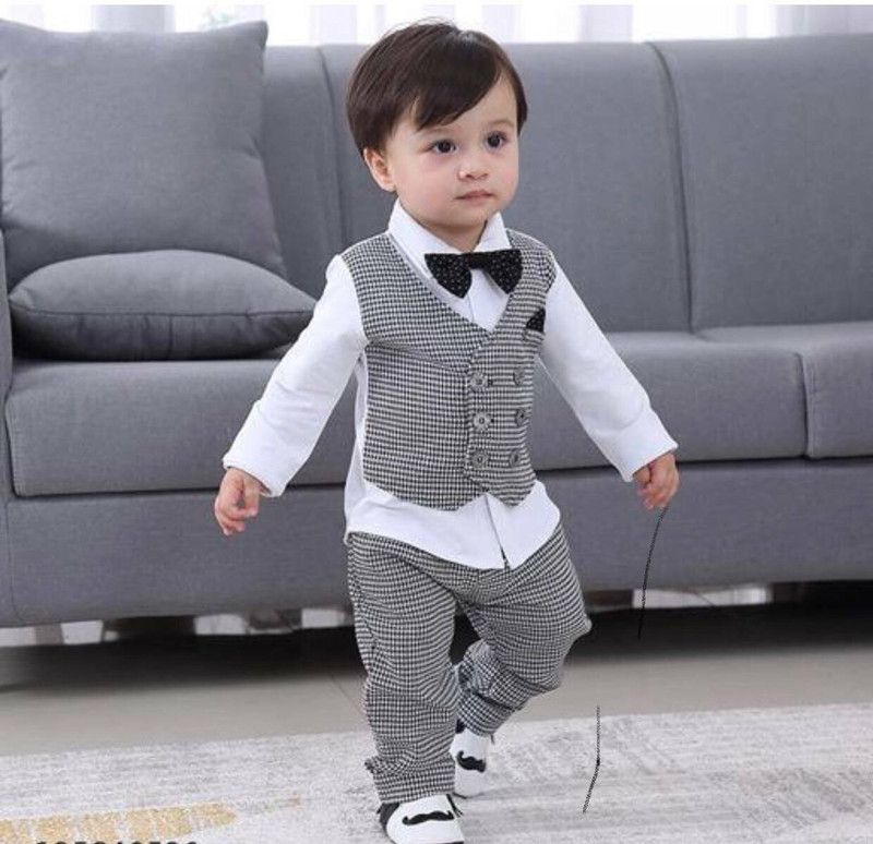 Baby Boys Party(Festive) Jacket Trouser  (Multicolor)