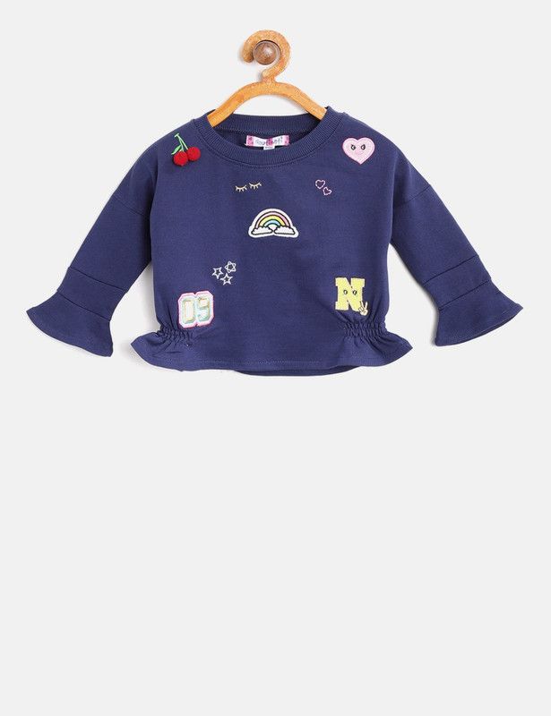 Baby Girls Full Sleeve Embellished Sweatshirt