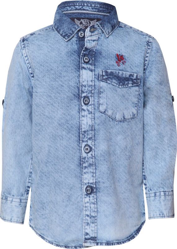 Baby Boys Slim Fit Solid Spread Collar Casual Shirt