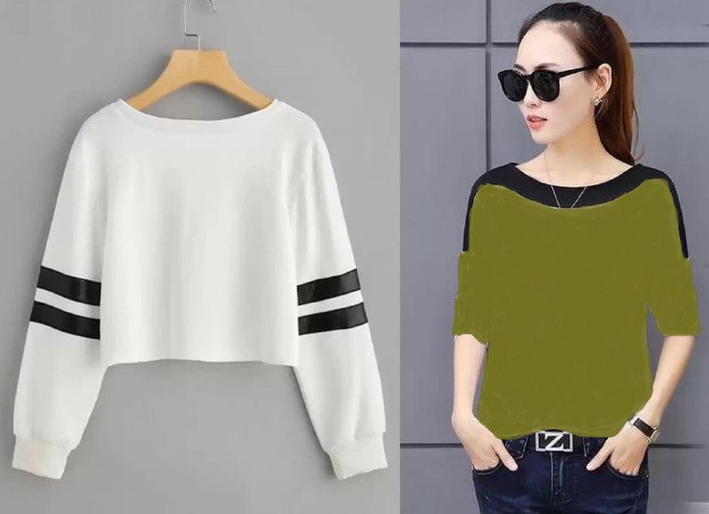 Pack of 2 Women Colorblock Round Neck Cotton Blend Maroon, Yellow T-Shirt