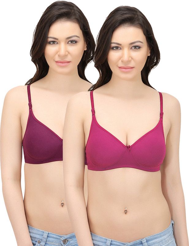 Pack of 2 Women Push-up Heavily Padded Bra  (Purple, Pink)