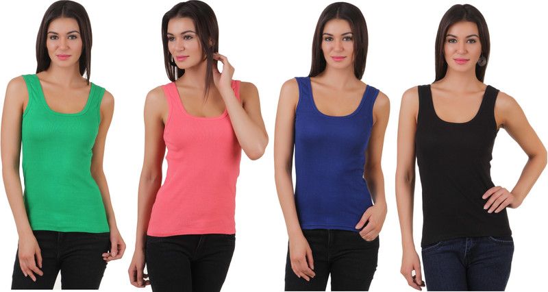 Women Green, Blue, Pink, Black Tank Top/Vest