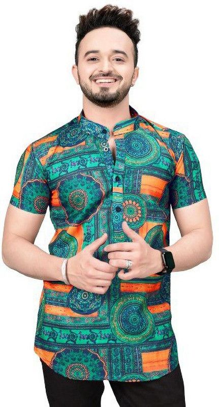 Men Tailored Fit Printed Party Shirt