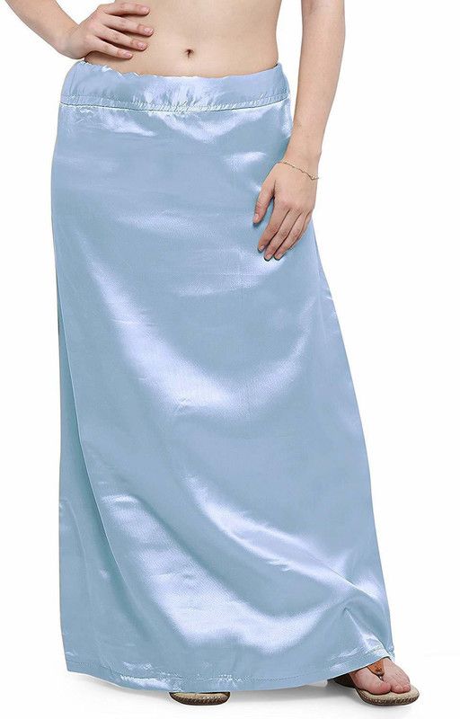 Palvit Fashion SATINPETTICOAT_Sky Blue_41 Satin Blend Petticoat  (Free)