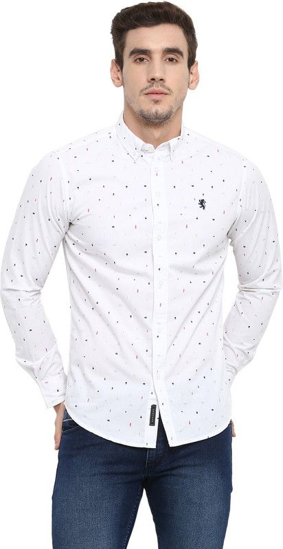 | Men Regular Fit Printed Button Down Collar Casual Shirt