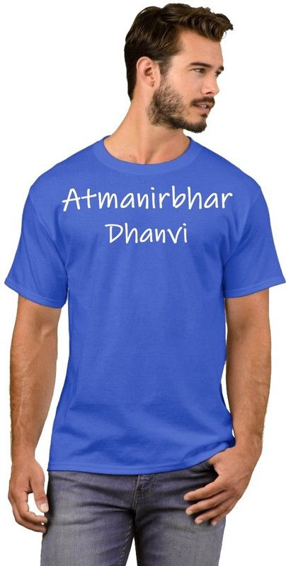 Couple Printed, Conversational Round Neck Cotton Blend Blue T-Shirt