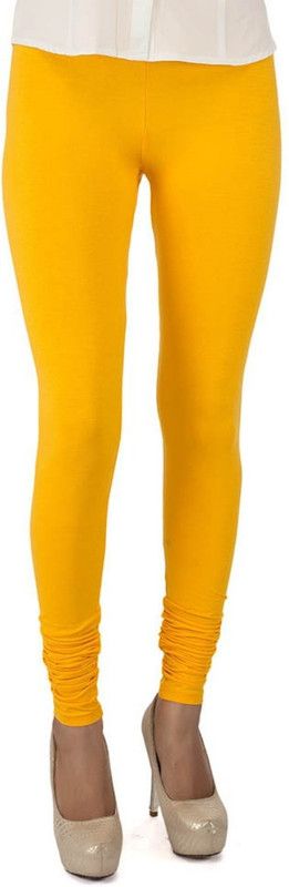 BuyNewTrend Churidar Ethnic Wear Legging  (Yellow, Solid)