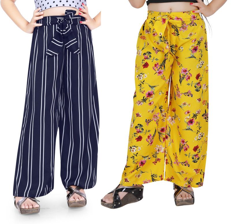 Pack of 2 Girls Relaxed Yellow Crepe Trousers