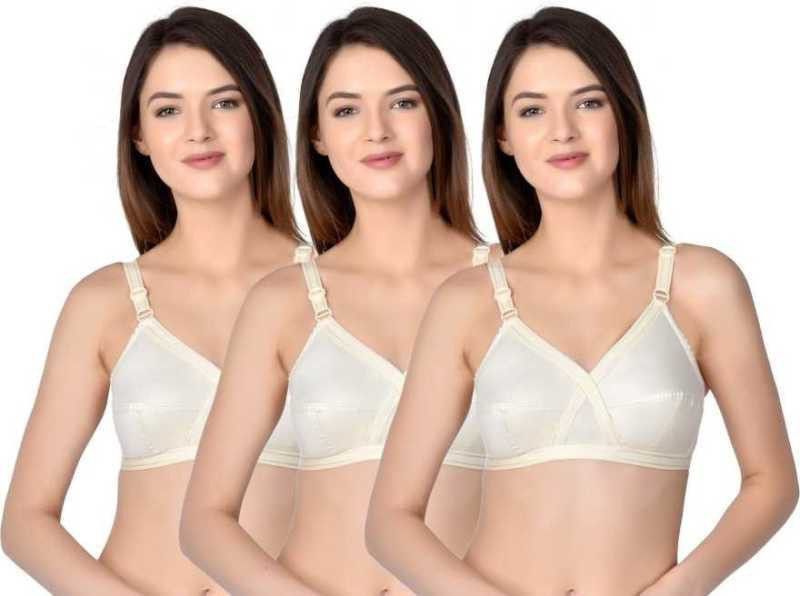 Pack of 3 Women T-Shirt Non Padded Bra  (Gold)