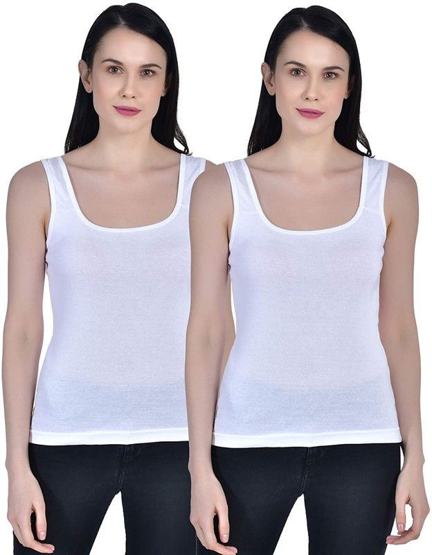 Women White, White Tank Top/Vest