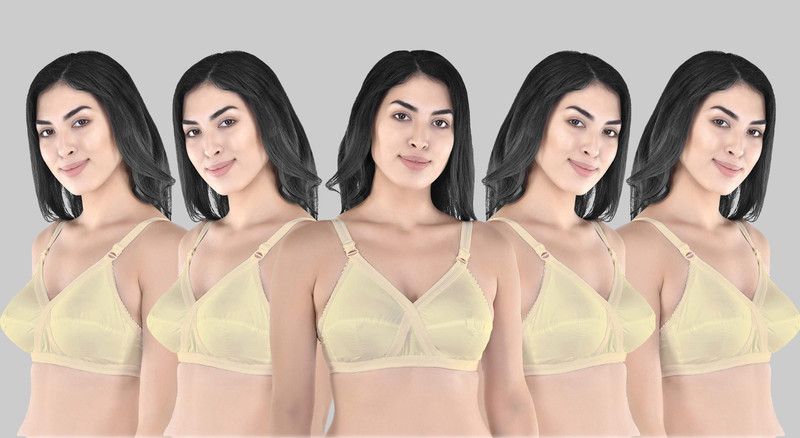 Pack of 5 Women T-Shirt Non Padded Bra  (Beige)