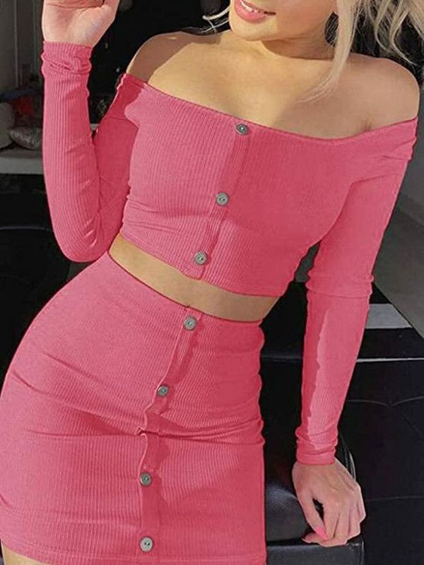 Women Two Piece Dress Green Dress