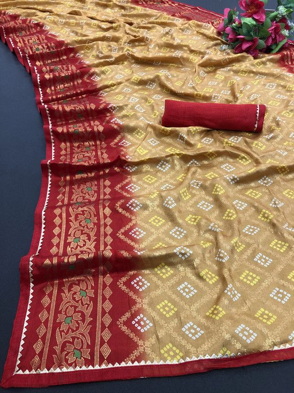 Fashion Chiffon Saree  (Cream)