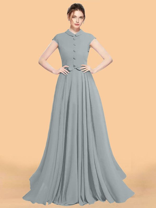 Dyed Georgette Stitched Anarkali Gown  (Grey)