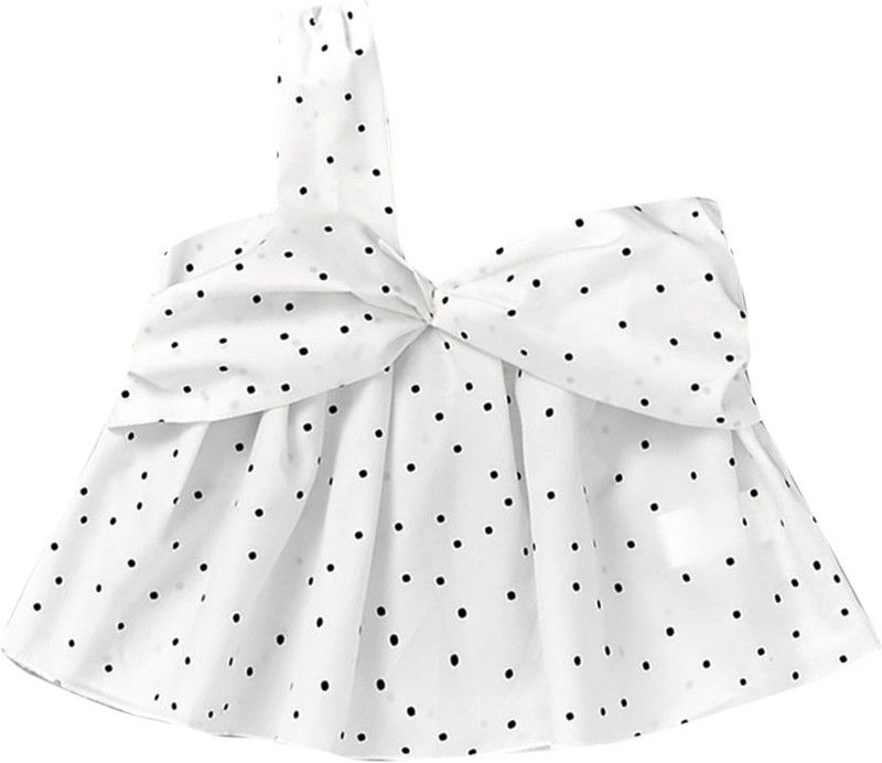 Girls Casual Polyester Top  (White, Pack of 1)