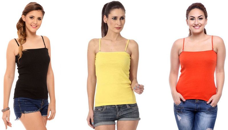 Women Black, Orange, Yellow Camisole