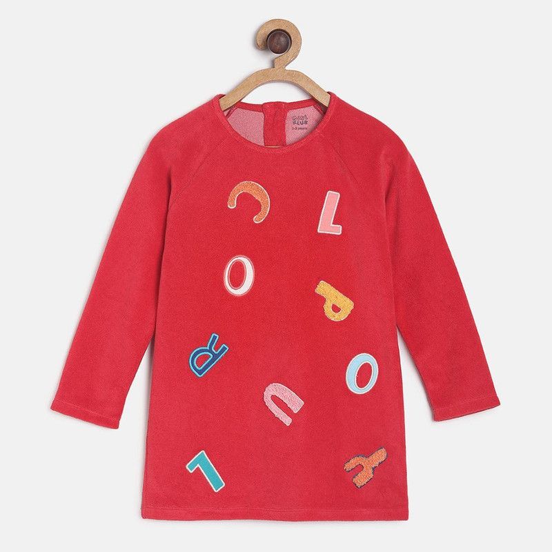 Midi/Knee Length Casual Dress  (Red, Full Sleeve)