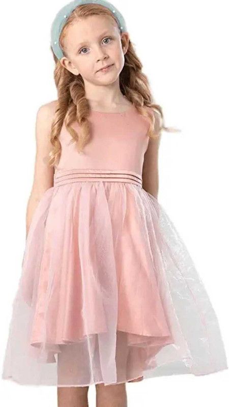Disney Princess Girls Calf Length Party Dress  (Pink, Sleeveless)